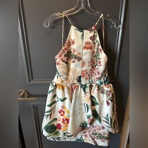 Cameo Botanic Atelier Peplum Dress with Halter Neckline